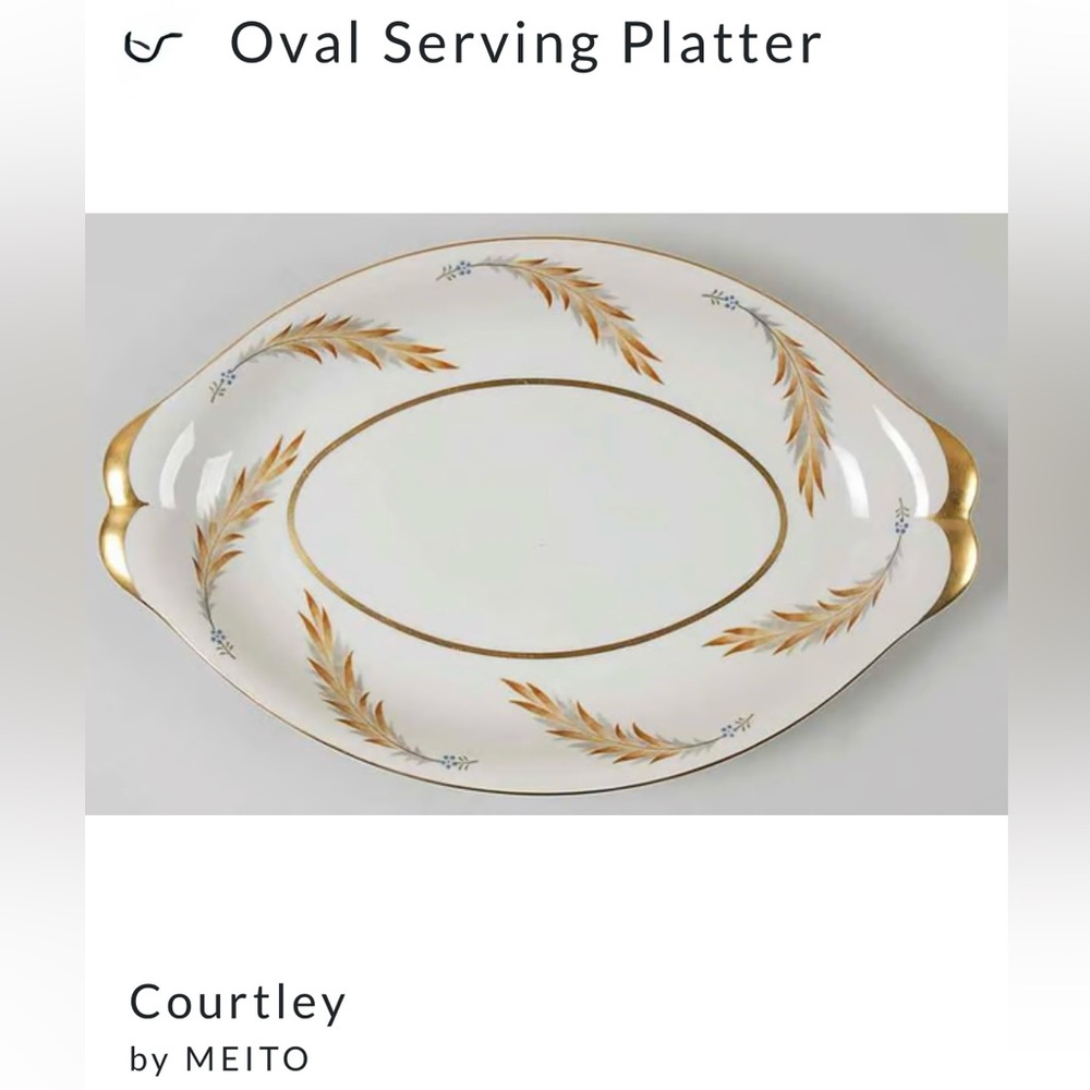 Meito Norleans China Courtley 12” Oval Vegetable Serving Bowl